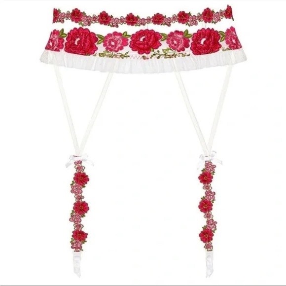 For Love And Lemons Other - New! For Love & and Lemons V-day Floral Embroidered Garter Belt 31671